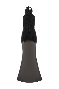 Forbidden Black Mesh Maxi Dress