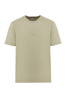 Мужская светло-зеленая футболка с логотипом на груди из 100% хлопка