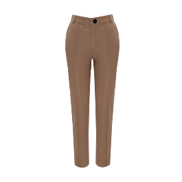 Fleur de Paris beige leather pants for women 173644 — Women leather  trousers