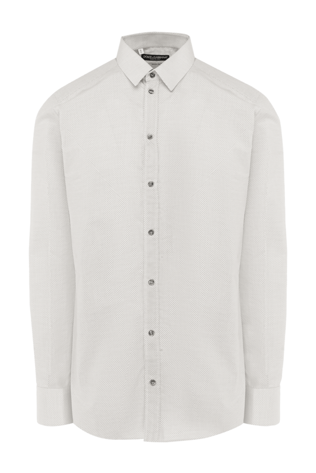 Dolce & Gabbana blue men's cotton shirt with micro dots pattern 115241 - photo 1