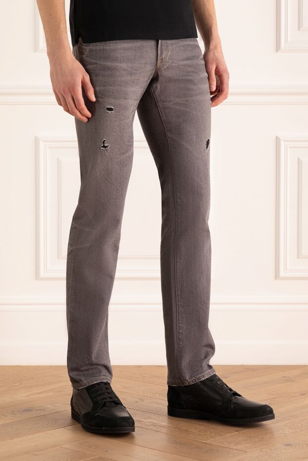 Dolce & Gabbana cotton jeans gray with a worn effect and rips 115279 - photo 3