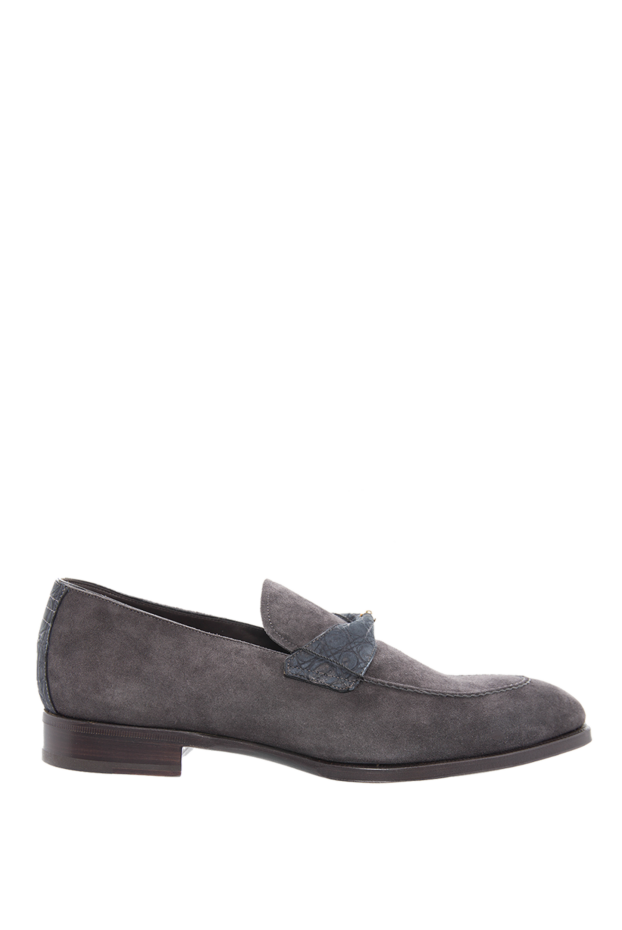 Max Verre men's grey suede loafers with leather strap 115690 - photo 1