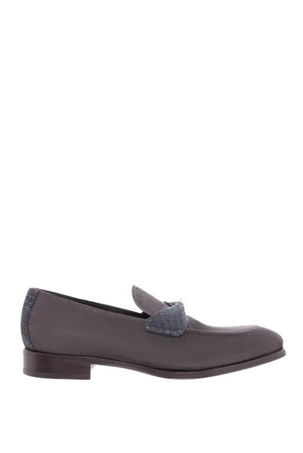 Max Verre men's loafers gray suede with decorative strap 115703 - photo 1