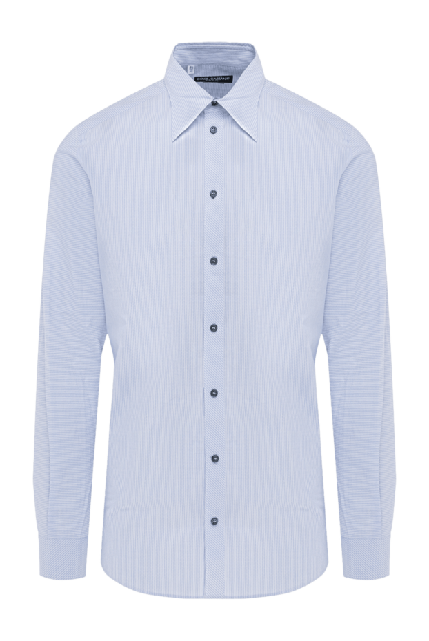 Dolce & Gabbana light blue pinstripe shirt with dark buttons 118850 - photo 1