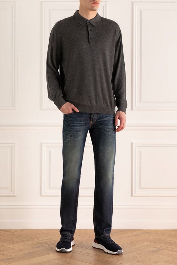 Gucci straight-leg jeans made of thick blue denim with a distressed effect 119150 - photo 2