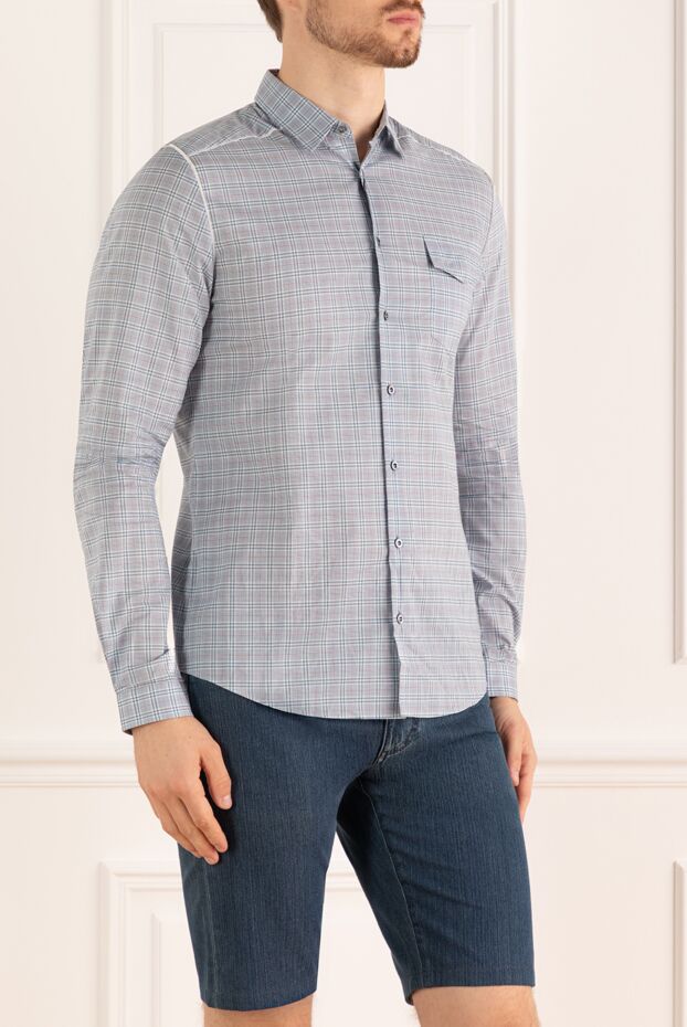 Gucci men's cotton check shirt with chest pocket 119157 - photo 3