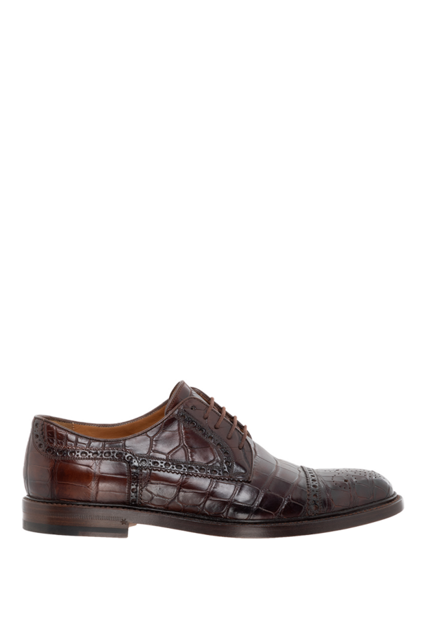 Gucci men's handmade shoes in dark brown alligator leather 120040 - photo 1