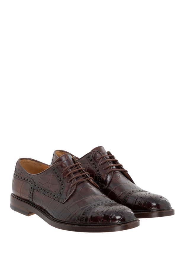 Gucci men's handmade shoes in dark brown alligator leather 120040 - photo 3