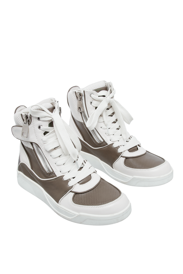 Dolce & Gabbana high-top sneakers made of smooth and perforated leather with a side zip and massive lacing 130510 - photo 3