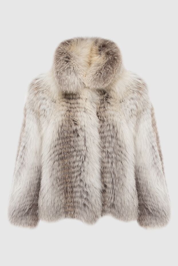 Ermanno Scervino gray women's fur coat made of natural fox fur 130519 - photo 1