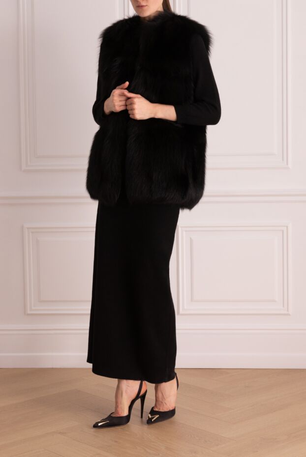 Dolce & Gabbana жіночі жилет із натурального хутра лисиці чорний жіночий купити фото з цінами 130588 - фото 2