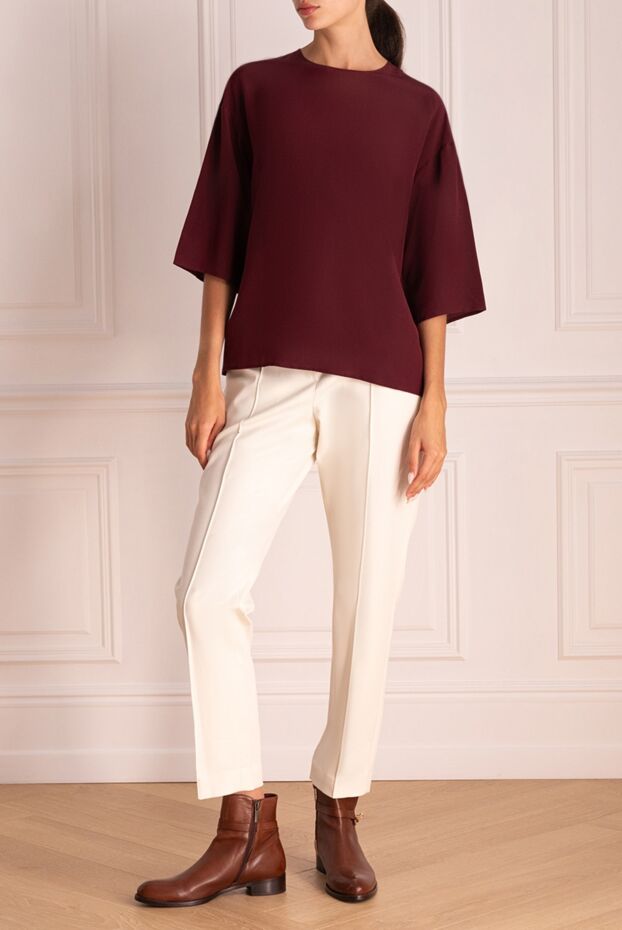 Dolce & Gabbana жіночі блуза з шовку бордова жіноча купити фото з цінами 130616 - фото 2
