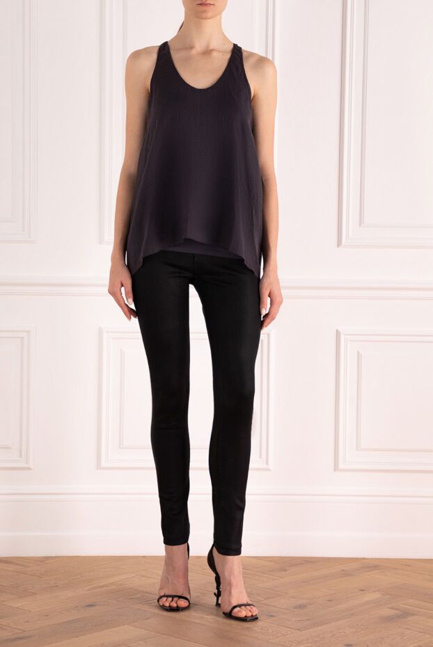 Top made of cotton and silk gray for women (markdown) - photo 2