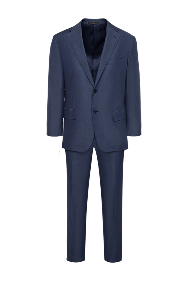 Corneliani men's suit made of cotton and silk blue 131429 - photo 1