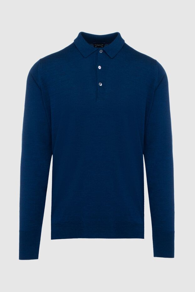 John Smedley man wool long sleeve polo blue for men buy with prices and photos 131800 - photo 1