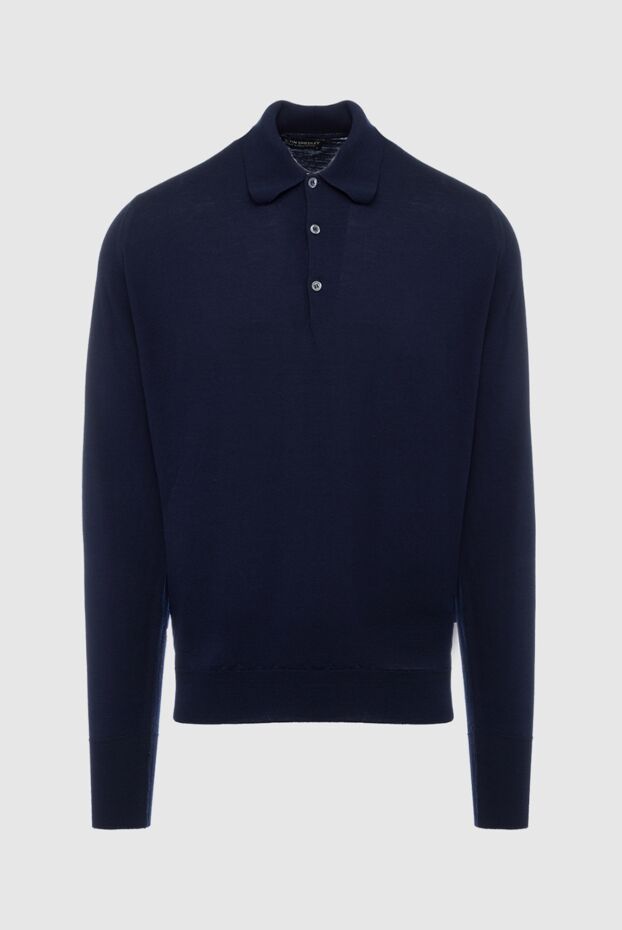 John Smedley man wool long sleeve polo blue for men buy with prices and photos 131816 - photo 1