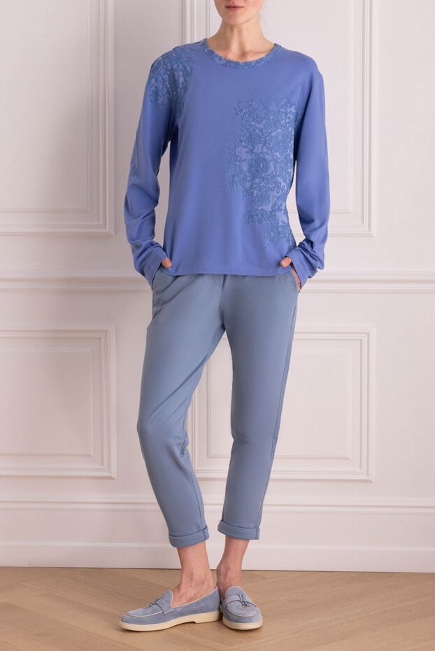 Ermanno Scervino woman blue cotton jumper for women buy with prices and photos 131998 - photo 2