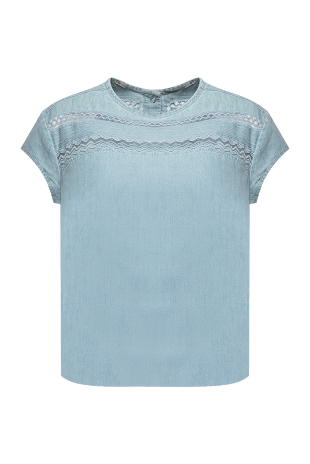 Ermanno Scervino woman women's blue cotton top buy with prices and photos 132010 - photo 1