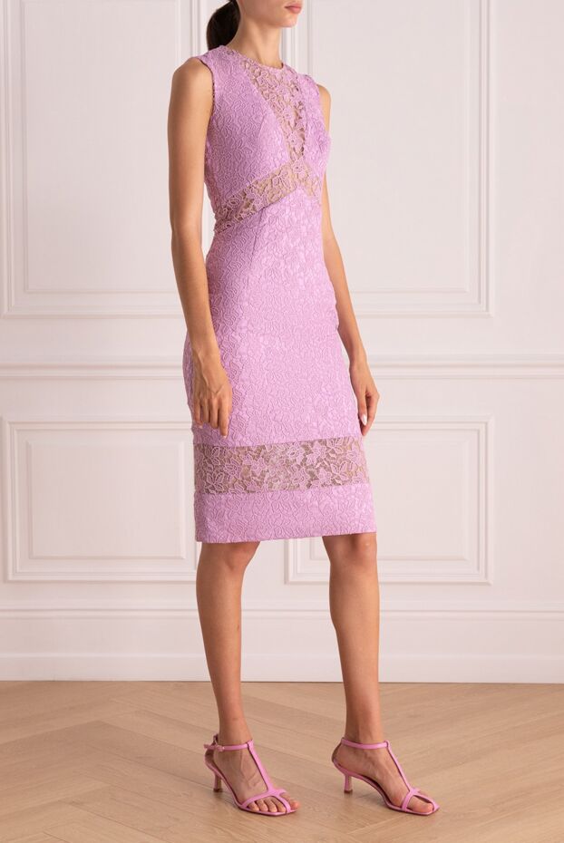 Ermanno Scervino purple lace dress with sheer inserts for women 132021 - photo 3