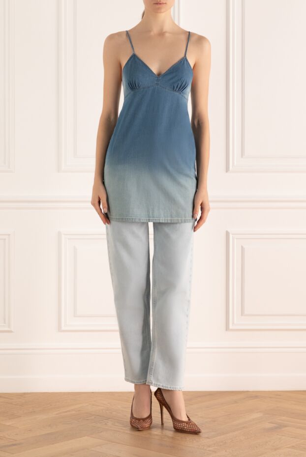 Ermanno Scervino woman women's blue cotton and elastane top buy with prices and photos 132057 - photo 2