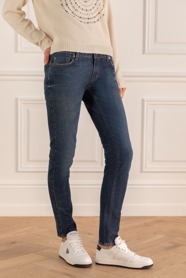 Malo women's dark blue low-rise jeans 132109 - photo 3
