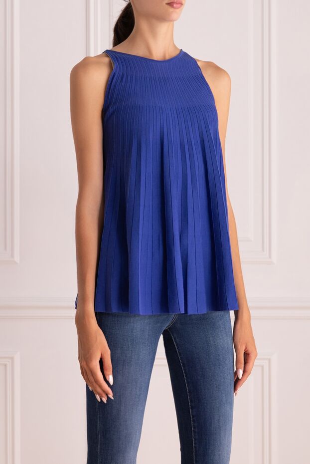 Malo blue cotton top for women 132126 - photo 3