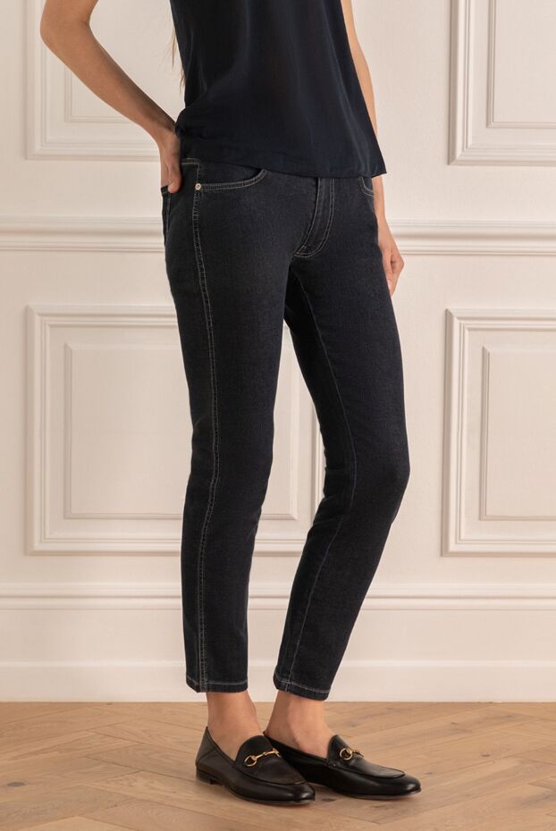 Malo skinny women's jeans with contrast stitching made of thick denim 132160 - photo 3