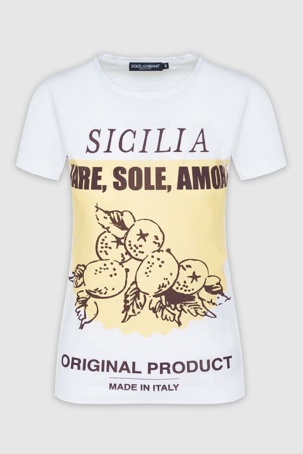 Dolce & Gabbana женские футболка из хлопка белая женская купить с ценами и фото 132282 - фото 1