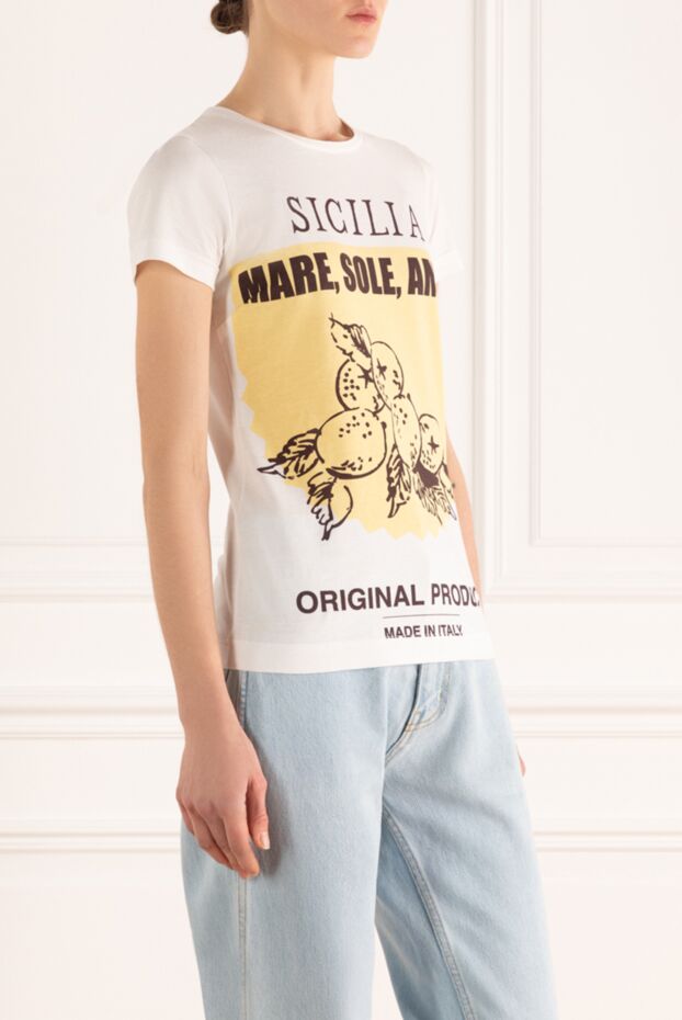 Dolce & Gabbana sicilia white women's cotton t-shirt with print 132282 - photo 3