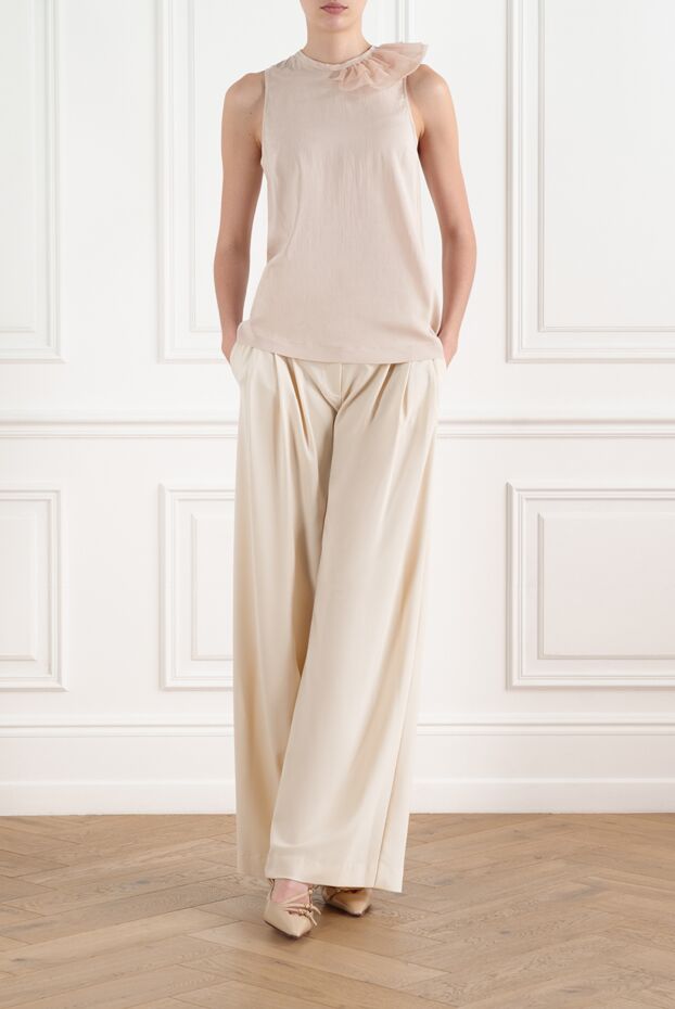 Beige women's cashmere top - photo 2