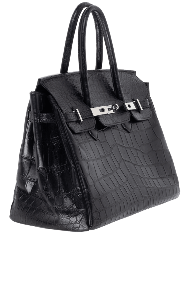 Hettabretz women's black handbags made of textured leather 132751 - photo 3