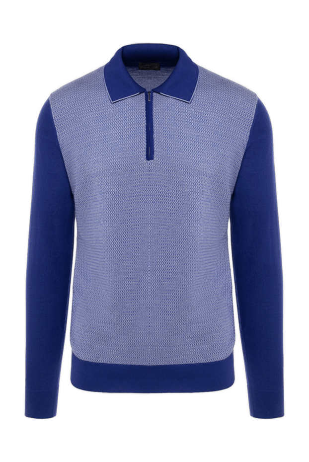 Cesare di Napoli man wool long sleeve polo blue for men buy with prices and photos 132834 - photo 1