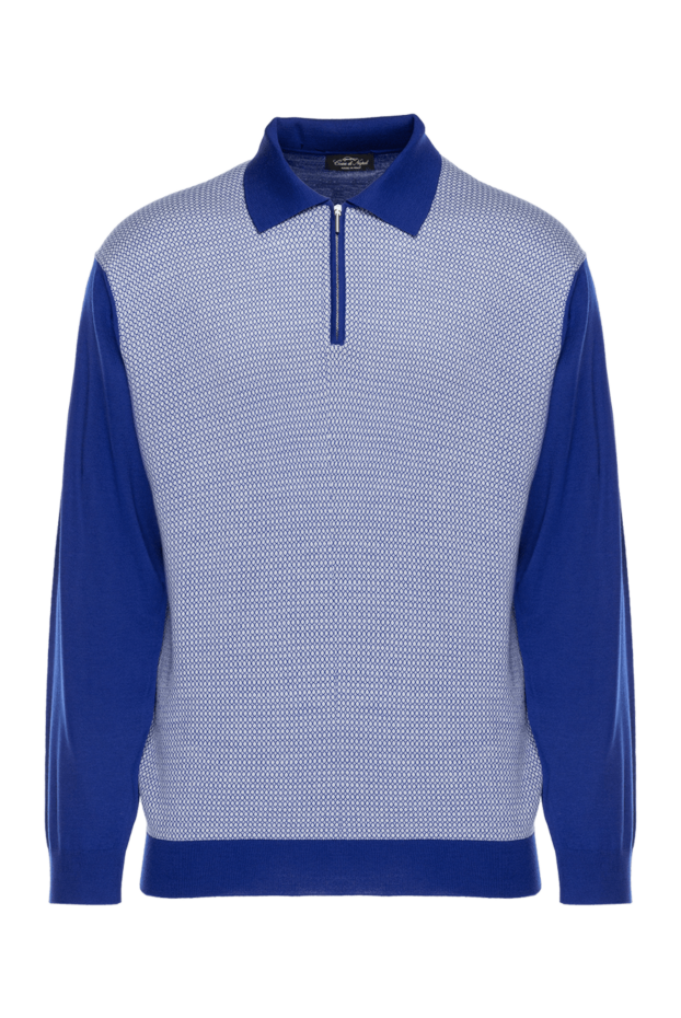 Cesare di Napoli man wool long sleeve polo blue for men buy with prices and photos 132839 - photo 1