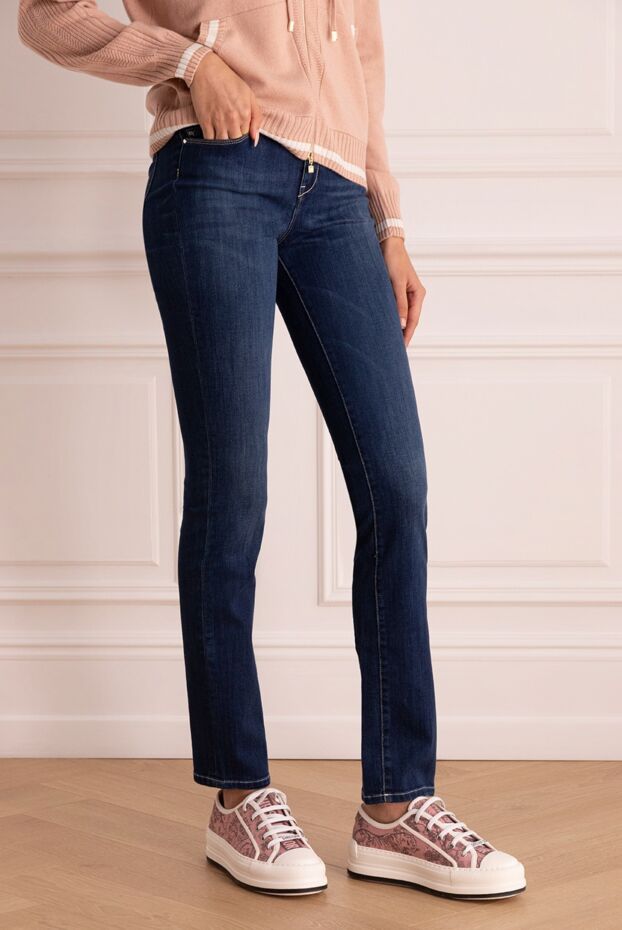 Tramarossa dark blue women's jeans with contrasting stitching 133138 - photo 3