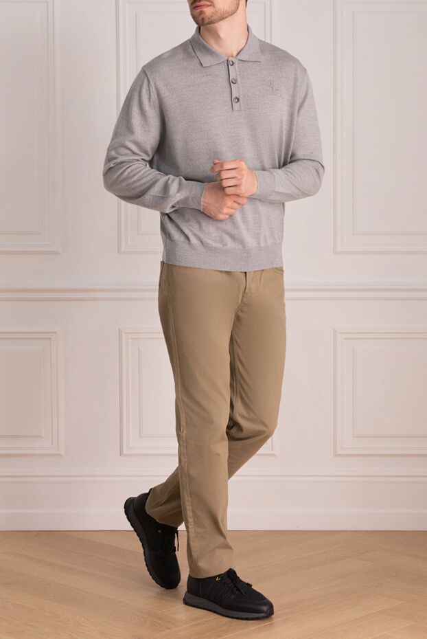 Billionaire man long sleeve wool polo for men, gray buy with prices and photos 133391 - photo 2