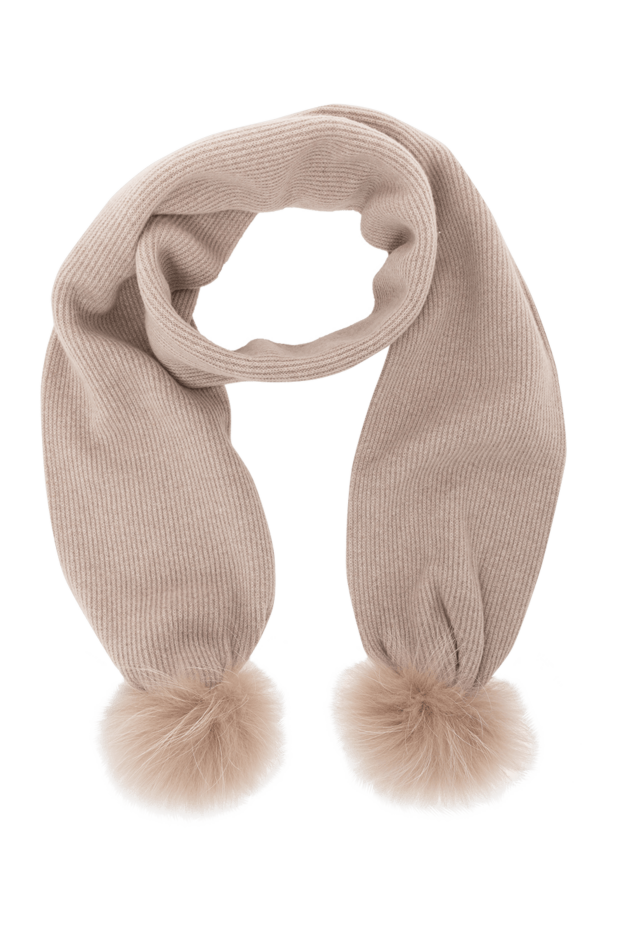 Fabiana Filippi women's beige scarf with fluffy pompoms 133537 - photo 1