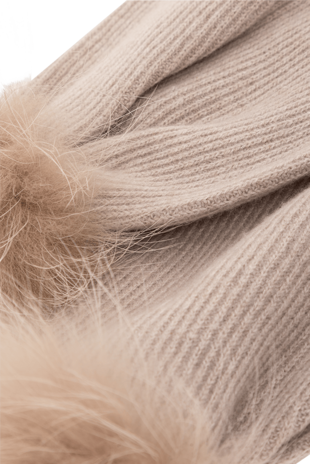 Fabiana Filippi women's beige scarf with fluffy pompoms 133537 - photo 3
