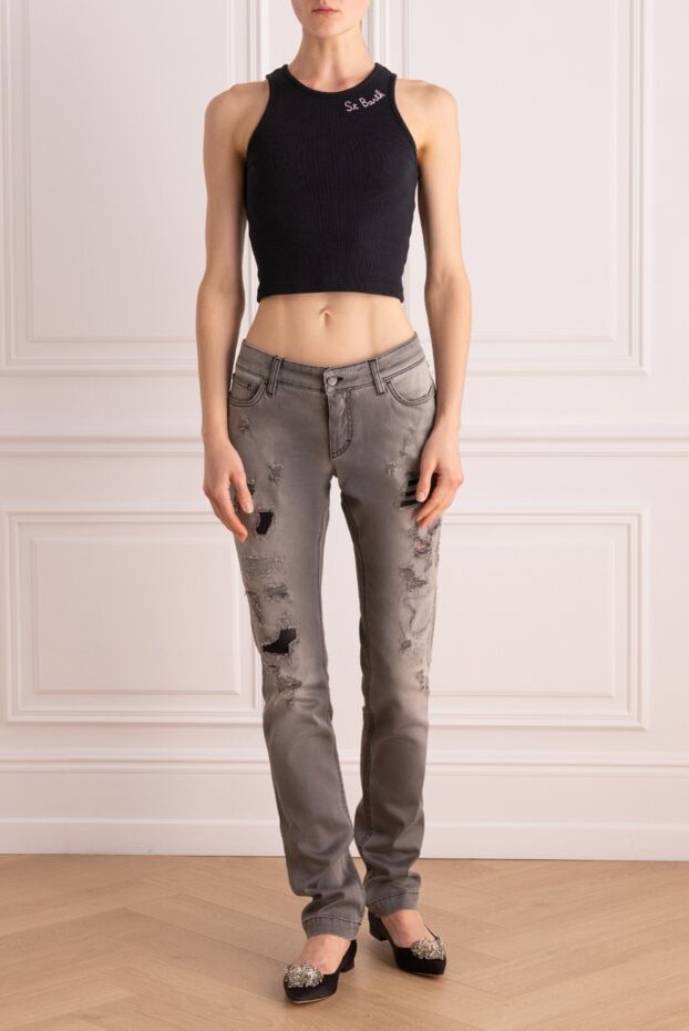 Dolce & Gabbana женские джинсы из хлопка серые женские купить с ценами и фото 133680 - фото 2