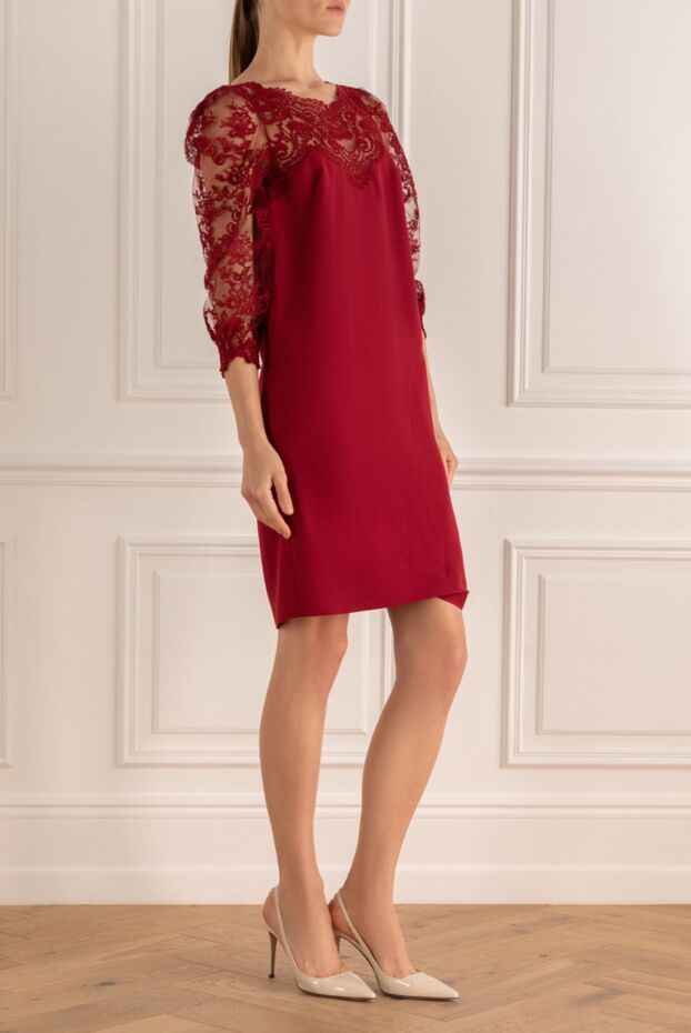 Ermanno Scervino red dress decorated with lace for women 133775 - photo 3