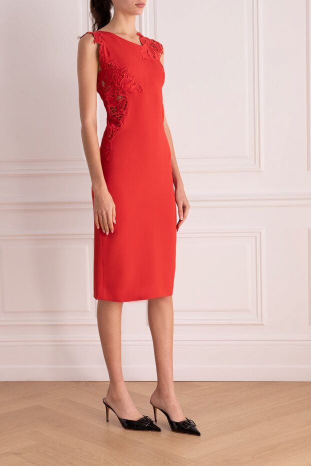 Ermanno Scervino red lace sleeveless dress for women 133776 - photo 3