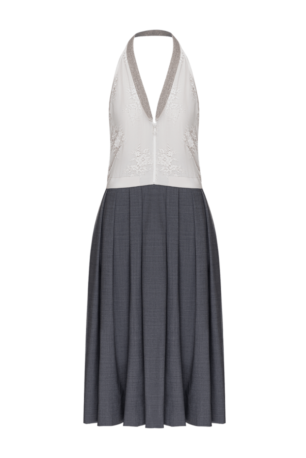 Brunello Cucinelli a combination dress with a lace bodice and a flared gray skirt. 134055 - photo 1