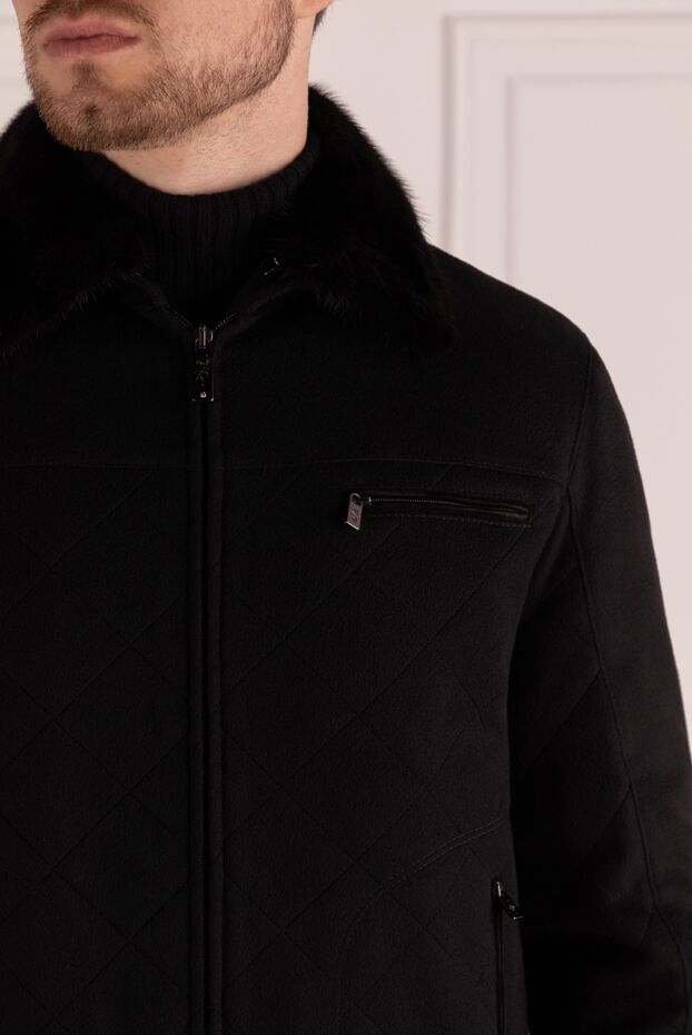 Hettabretz мужские куртка на меху из кашемира и кожи черная мужская купить с ценами и фото 134439 - фото 1