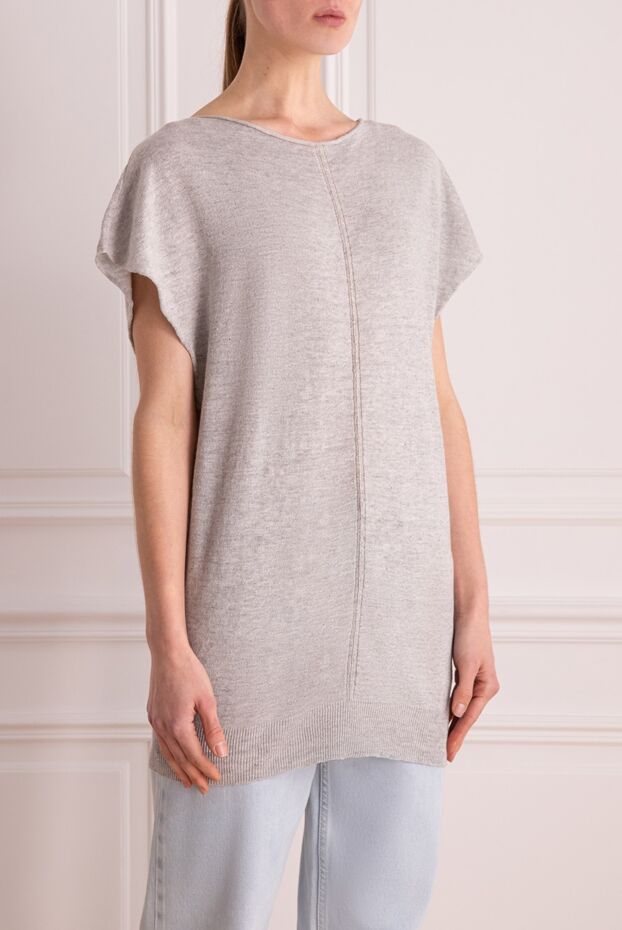 Gran Sasso women's long blouse with a vertical seam white 134485 - photo 3