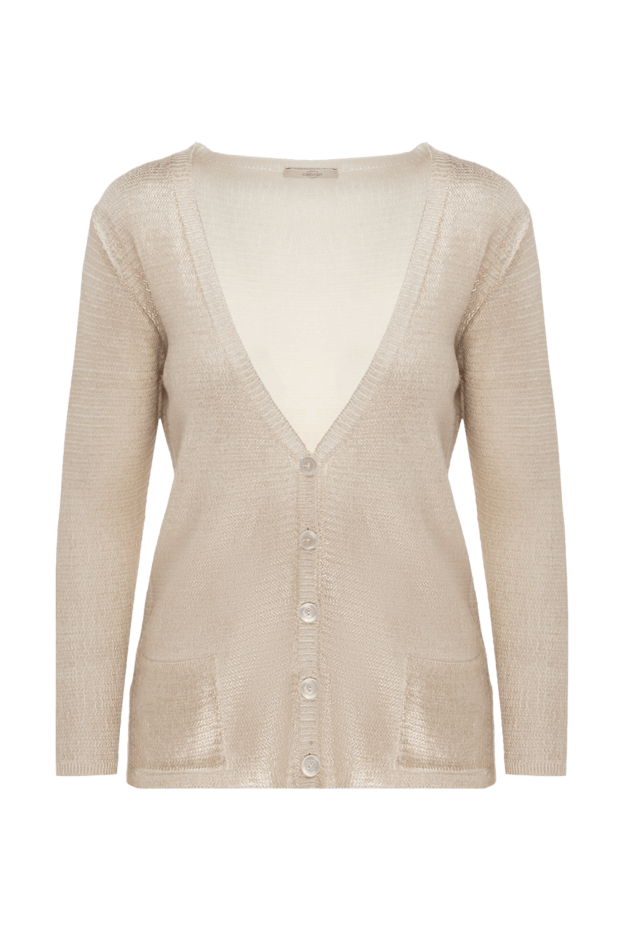 Casheart lightweight golden cardigan with iridescent details and large mother-of-pearl buttons 134582 - photo 1