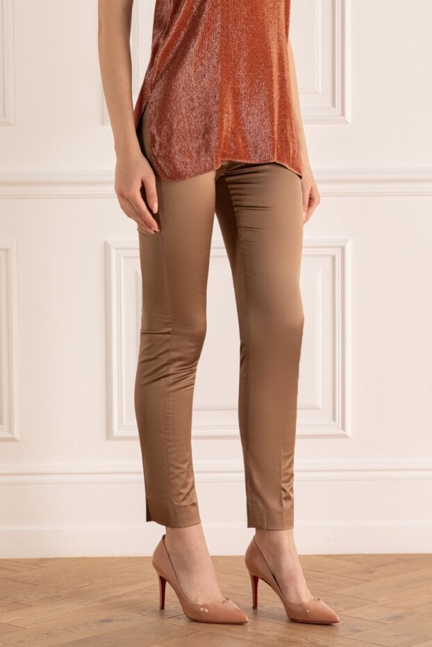 Casheart straight trousers in a discreet beige shade made of soft viscose-cotton fabric 134614 - photo 3