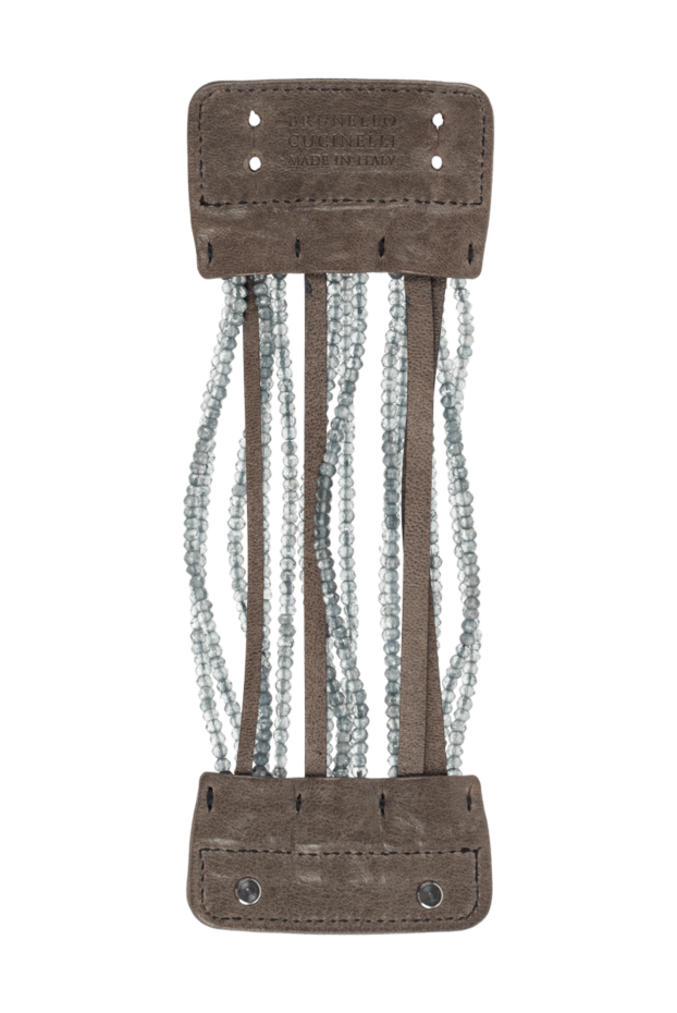 Brunello Cucinelli brown bracelet for women made of leather and beads 134674 - photo 1