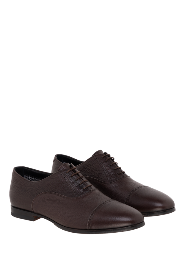 W.Gibbs туфли оксфорды cap-toe из зернистой кожи бордовые мужские 134762 - фото 3
