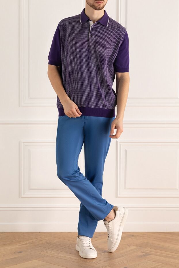 Cesare di Napoli man cotton polo purple for men buy with prices and photos 134840 - photo 2