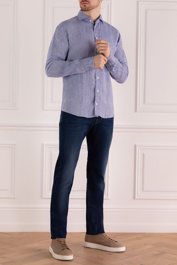 Eton man men's blue linen shirt buy with prices and photos 134869 - photo 2