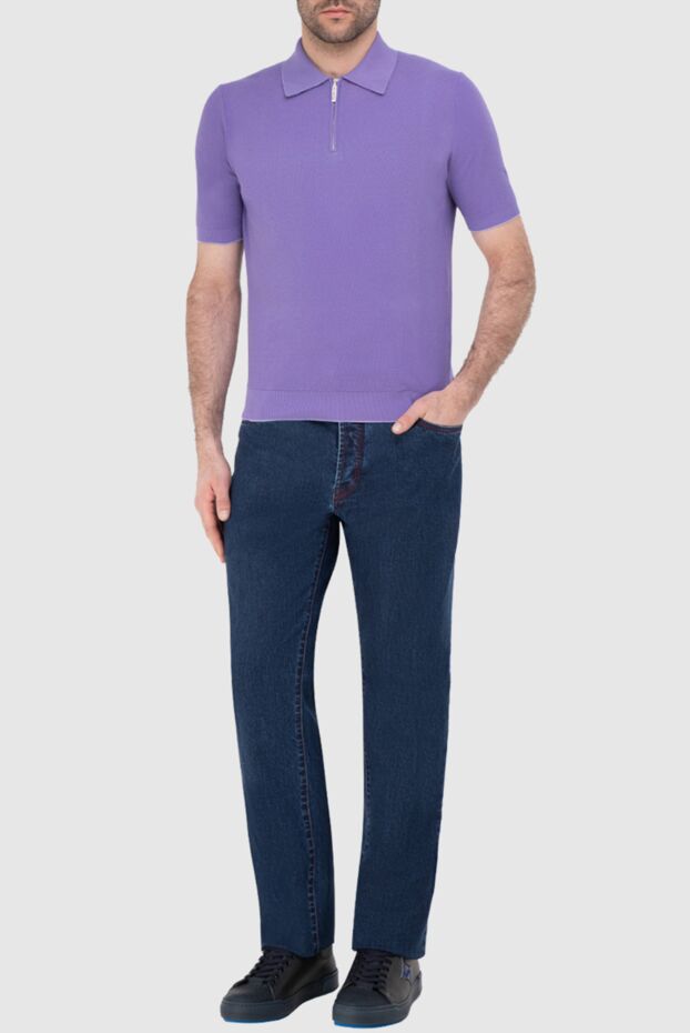 Cesare di Napoli man cotton polo purple for men buy with prices and photos 134981 - photo 2